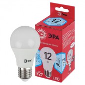 Лампа светодиодная ЭРА, 12 (90) Вт, цоколь Е27, груша, нейтральный белый, 25000 ч, LED A60-12W-4000-E27, Б0049636