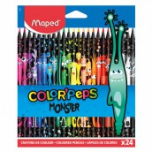 Карандаши цветные MAPED "COLOR PEP'S Black Monster", набор 24 цвета, пластиковый корпус, 862624