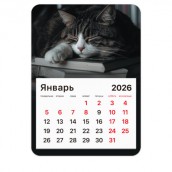 Календарь отрывной на магните на 2026 г., BRAUBERG, 130x180 мм, склейка, "Спящий кот", 117292