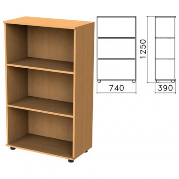 Шкаф (стеллаж) "Монолит", 740х390х1250 мм, 2 полки, цвет бук бавария, ШМ51.1